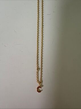 Gold 'C' Initial Pendant Necklace for Women